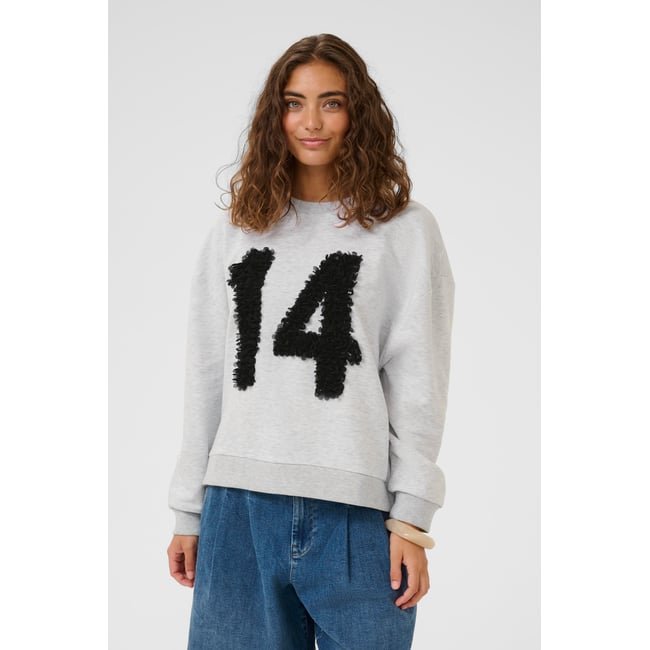 Sweatshirt gris light grey melange <span itemprop=