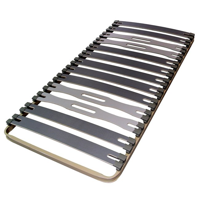 Sommier cadre 13 lattes extra larges Couleur marron <span itemprop=