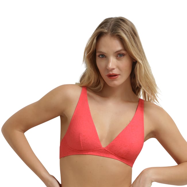 Haut de maillot de bain triangle sans armatures Festival rose fushia <span itemprop=