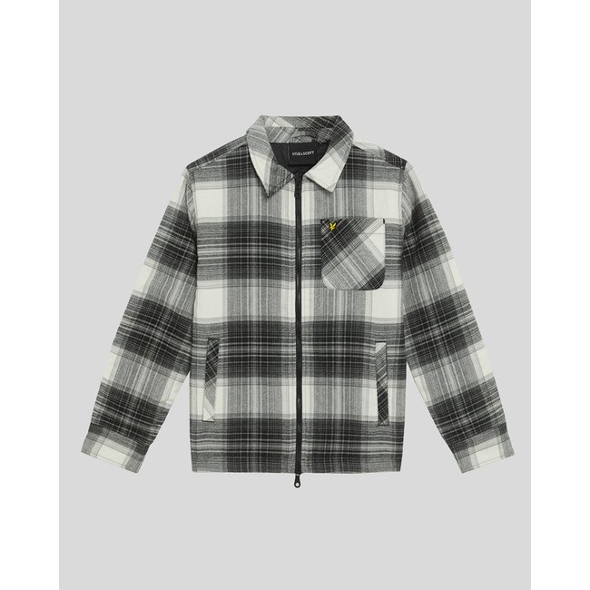 Veste brossé à carreaux noir jais <span itemprop=