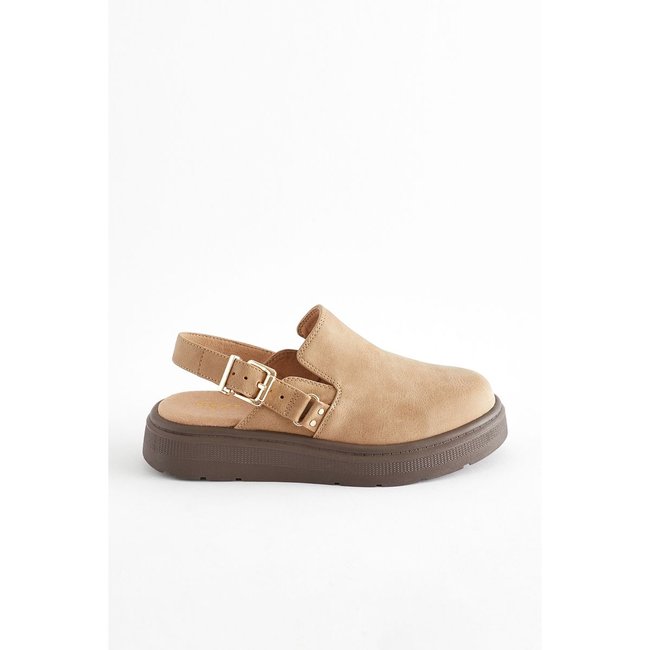 Sabots à semelles épaisses coupe classique beige neutre <span itemprop=