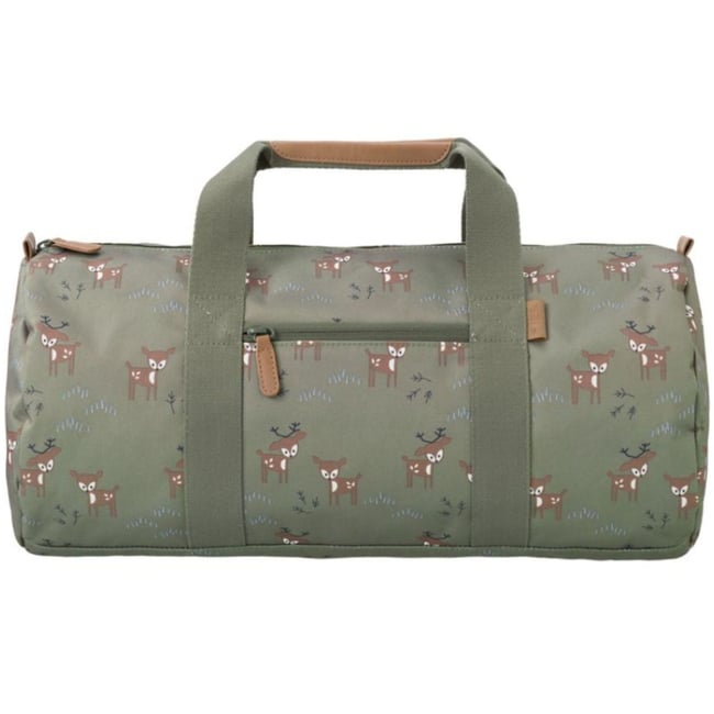 Sac week-end olive, marron,blanc <span itemprop=