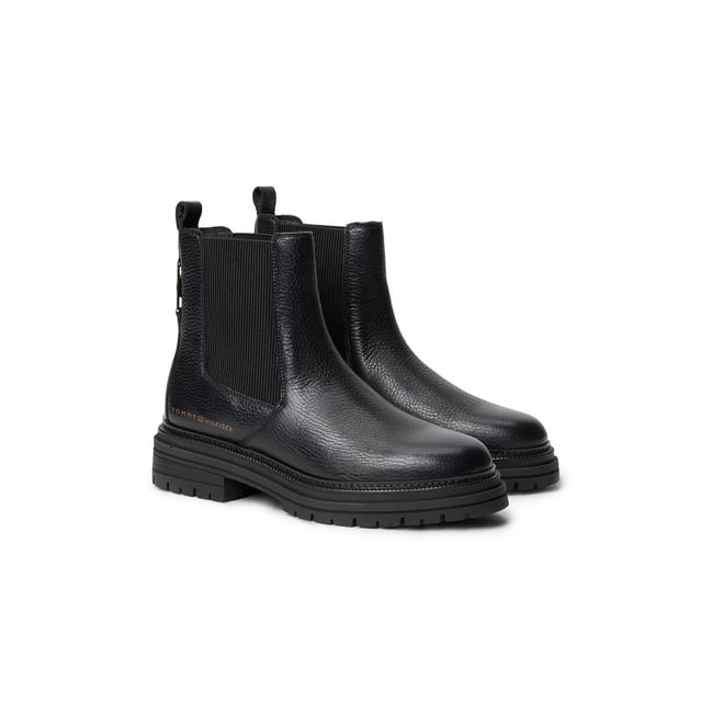 Botas Chelsea de piel granulada negro <span itemprop=