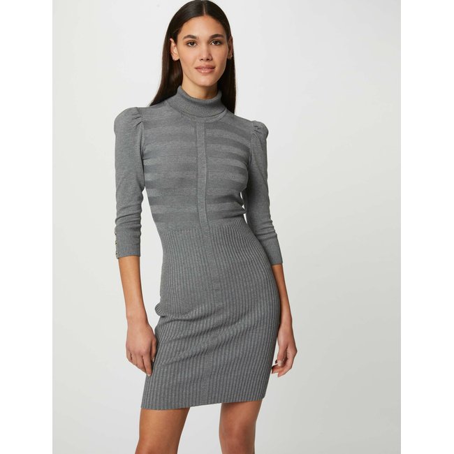 Robe en fine maille, col montant - MORGAN
