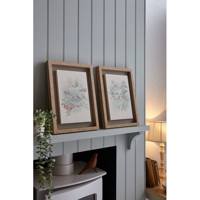 Set de 2 toiles encadrées fleuries Elderwood Couleur couleurs pastel <span itemprop=