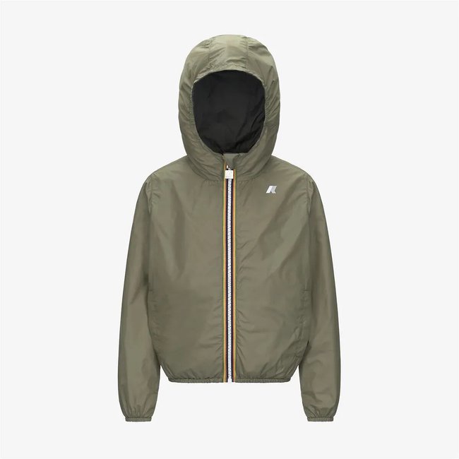 Impermeable reversible caqui/verde <span itemprop=