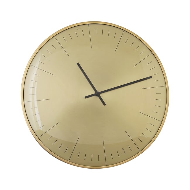 Horloge ronde convexe 30cm Couleur or <span itemprop=
