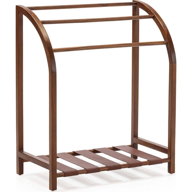 Porte-serviette en teck Couleur brun <span itemprop=