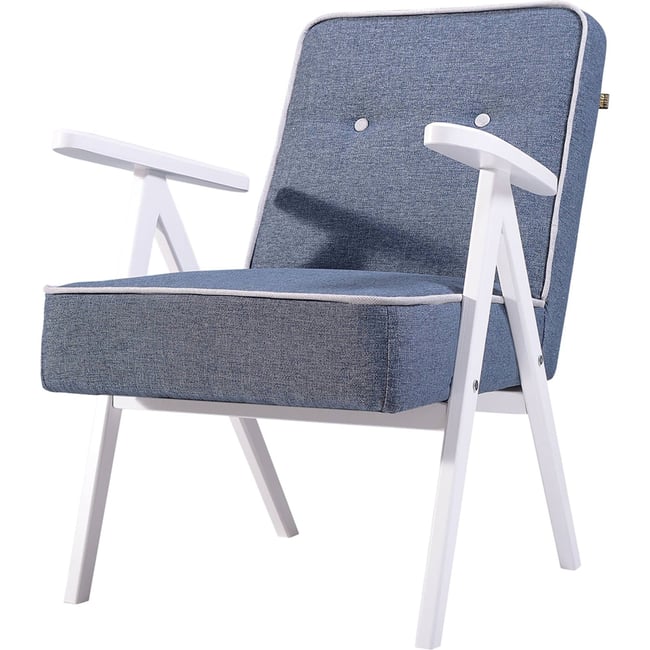 Fauteuil rétro MIDCENTURY Couleur bleu gris clair <span itemprop=