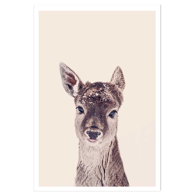 Affiche enfant biche enneigée - HEXOA