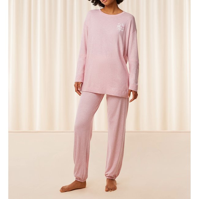 Pijama em algodão modal, Endless Comfort rosa <span itemprop=