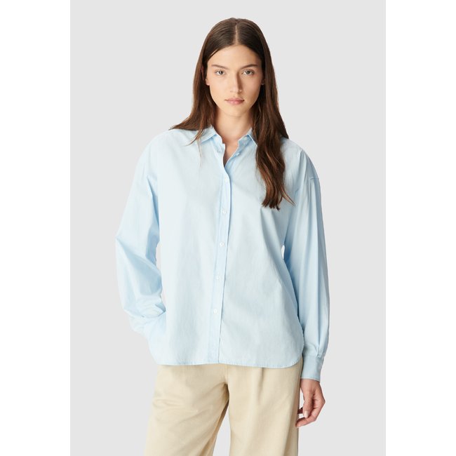 Chemise manches longues bleu ciel <span itemprop=