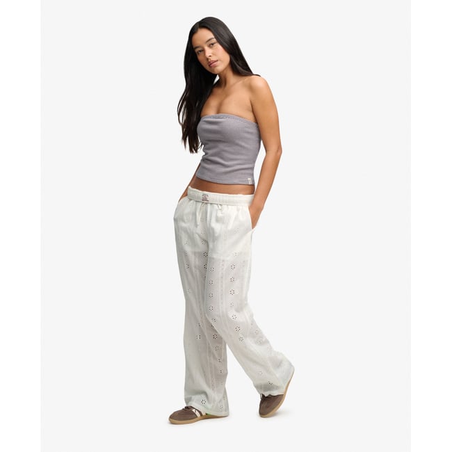 Pantalon Broderie Anglaise Coupe Droite - SUPERDRY