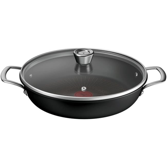 Sauteuse 28cm Excellence + avec couvercle noir <span itemprop=