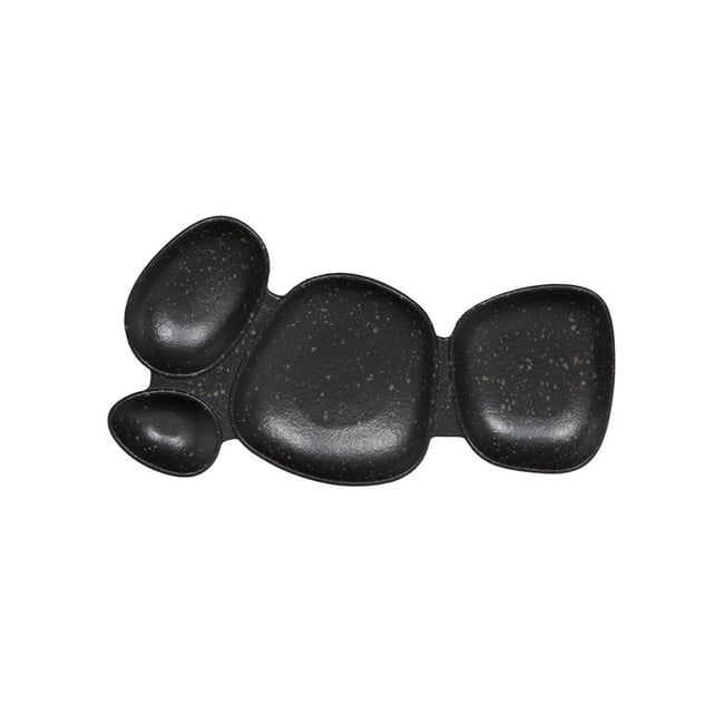 Plat apéritif 4 compartiments Dipsa   29x16 cm Couleur noir <span itemprop=