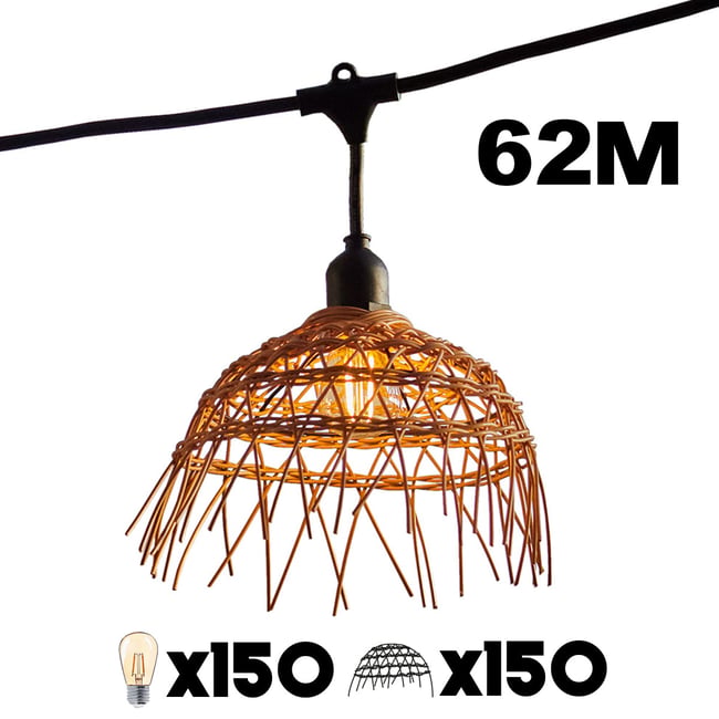 Guirlande connectable E27 15 x HAWAII LIGHT Couleur marron <span itemprop=