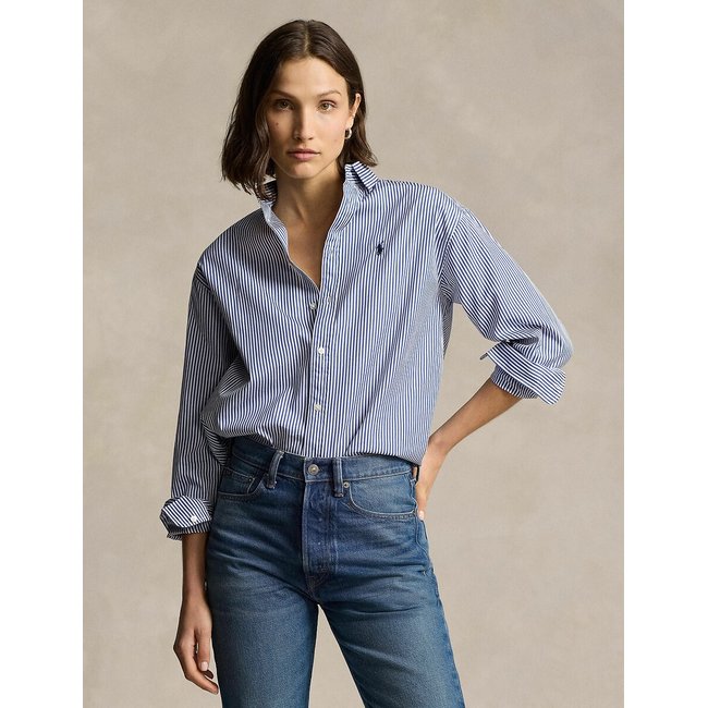 Camicia a righe a maniche lunghe blu/bianco POLO RALPH LAUREN