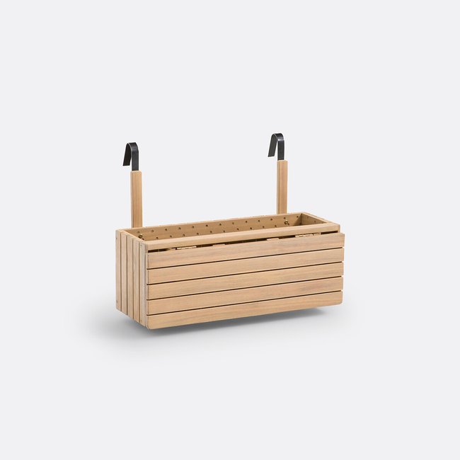 Jardinière de balcon avec table pliante, Valora  acacia <span itemprop=