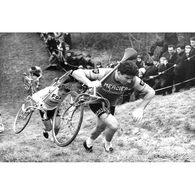 Tableau velo vintage course de vélo avec raymond poulidor - HEXOA