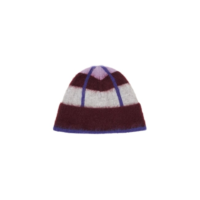 Casquette jacquard en un mélange douillet de laine vierge et de mohair violett <span itemprop=
