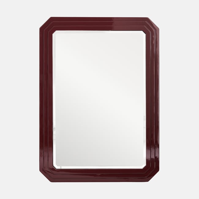 Grand miroir mural, longueur 80 x hauteur 110 cm, ALLEN Couleur bordeaux <span itemprop=