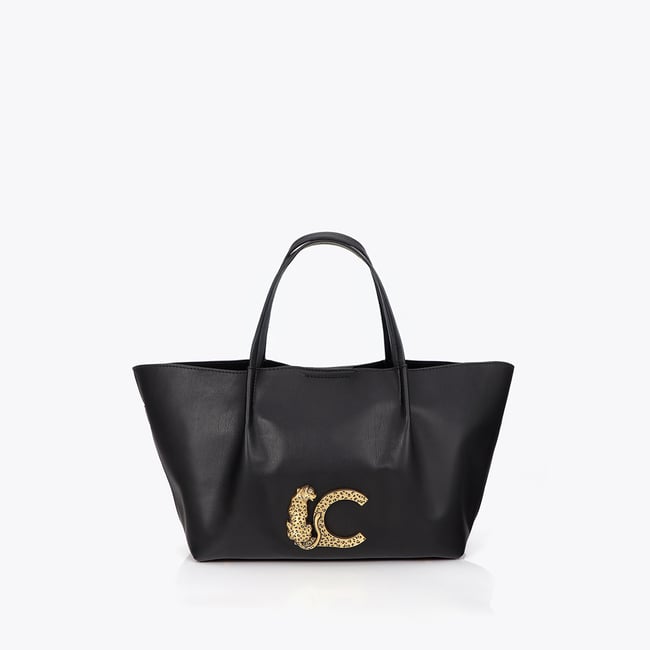 Sac à main à logo métallique noir <span itemprop=