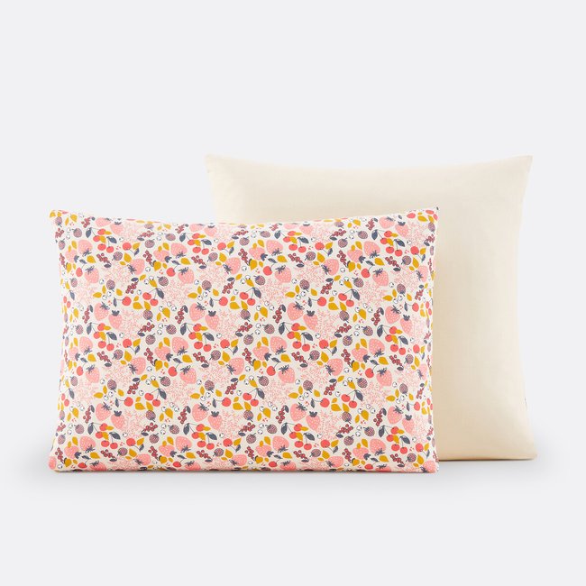 Funda de almohada infantil Fresa estampado rosa <span itemprop=