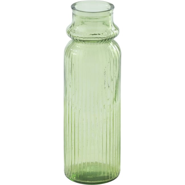 Vase strié en verre Couleur vert clair <span itemprop=