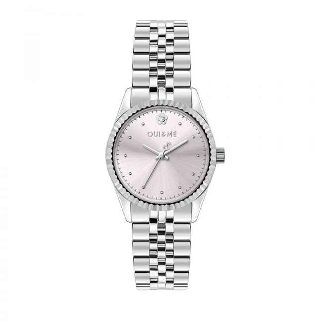 Montre Analogique En Acier Coquette argent - lilas <span itemprop=