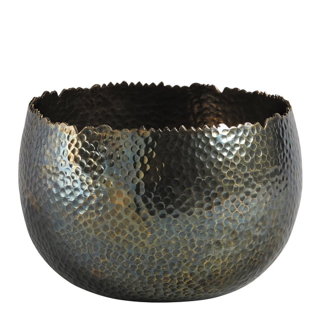 Photophore en laiton oxydé Couleur bronze <span itemprop=