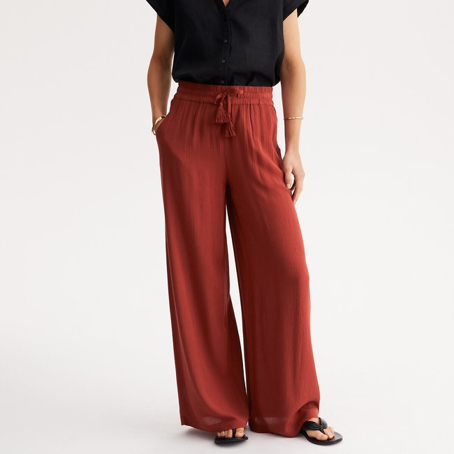 Pantalon large en crêpon - ANNE WEYBURN
