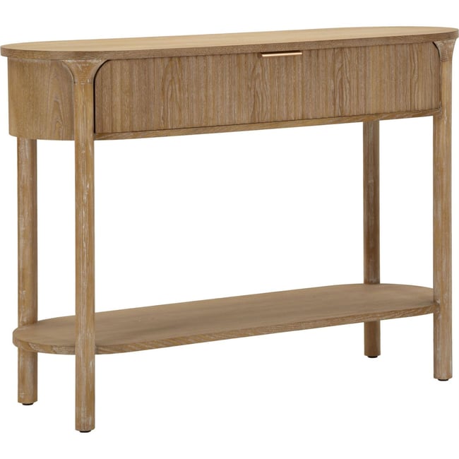 Console en sapin et fer avec tiroir MODERN Couleur bois naturel <span itemprop=