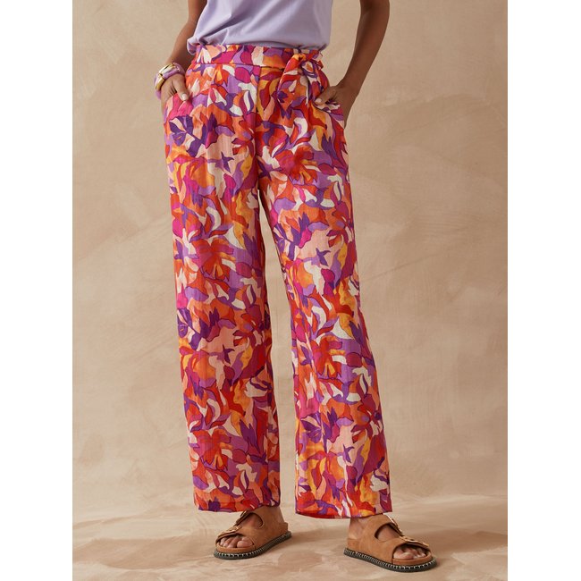Pantalon coloré 7/8ème imprimé multicolore <span itemprop=