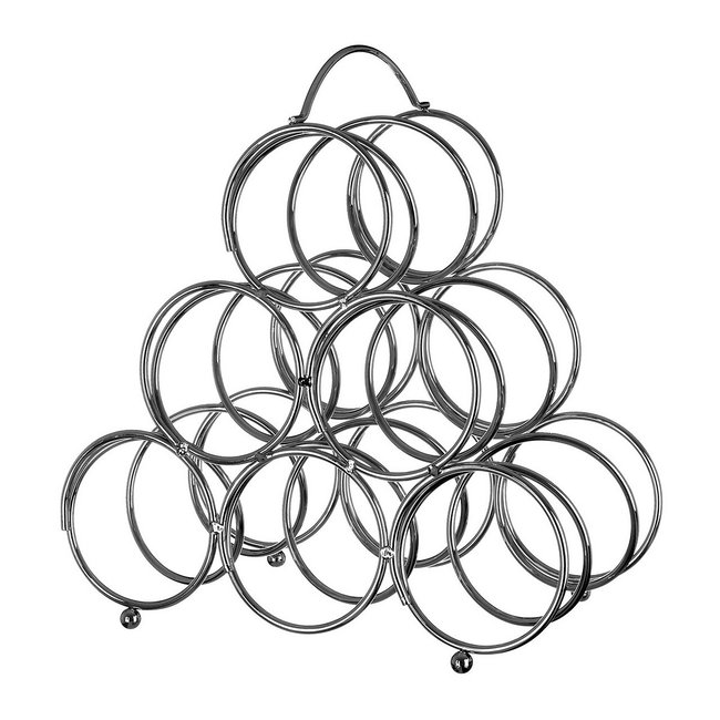 6-Bottle Wine Rack in Chrome, silver-coloured, SO'HOME