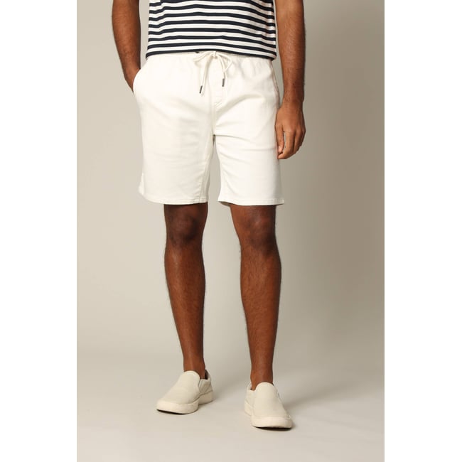 Short en maille denim avec taille élastiquée et finition garment wash TULINO natural <span itemprop=