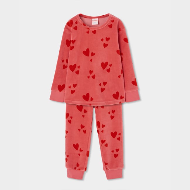 Pyjama en molleton fille imprimé multicolore <span itemprop=