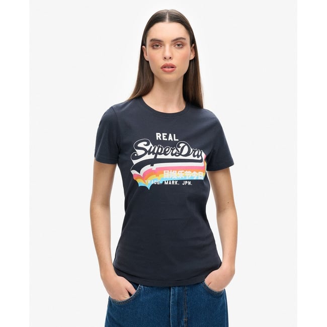T-shirt à logo Vintage bleu marine éclipse <span itemprop=