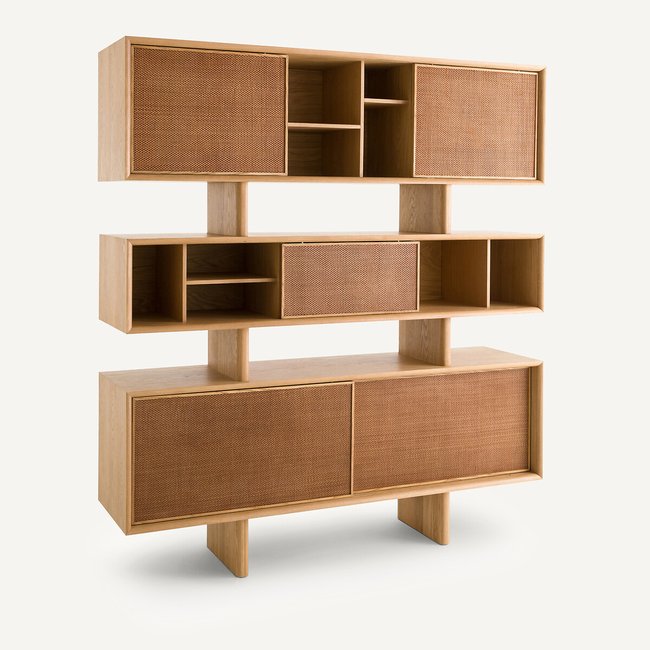 Geschirrschrank Propono, Eiche/Leder natureicheholz <span itemprop=