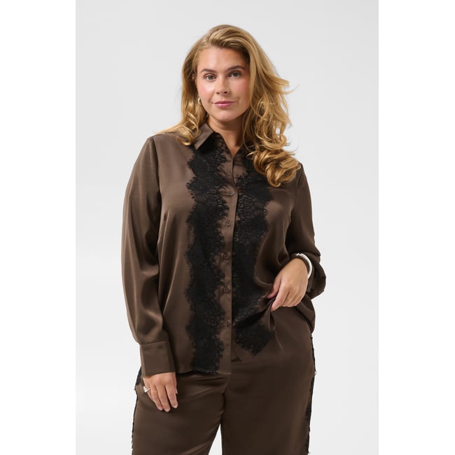 Chemise à manches longues marron seal brown <span itemprop=