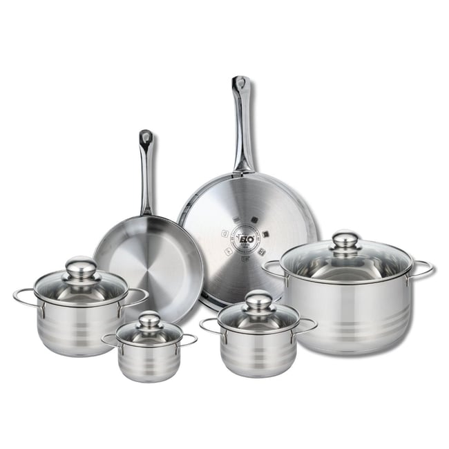 2 poêles 24/28cm + 4 faitouts 12/14/16/24cm PROFI BRILLANT gris <span itemprop=