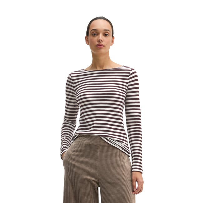 T-shirt long rayé regular en qualité Organic Cotton - MARC O'POLO