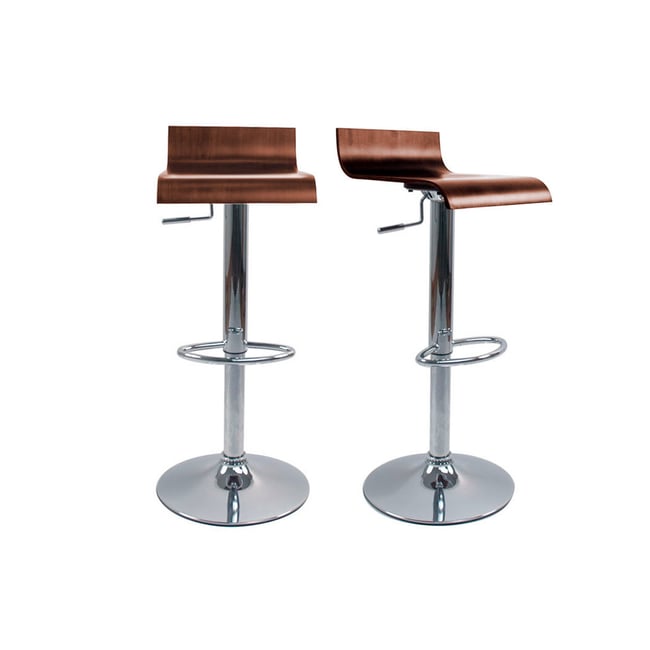 Tabourets de bar design pieds acier chromé (lot de 2) SURF V2 Couleur marron <span itemprop=