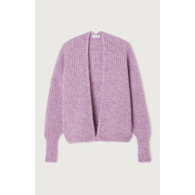 Cardigan ampio, maniche lunghe, EAST lilla screziato AMERICAN VINTAGE