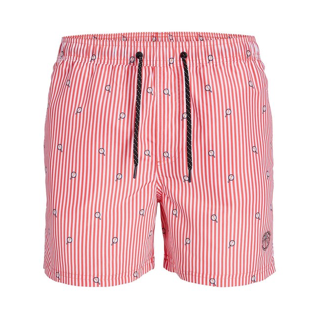 Шорты пляжные с принтом в полоску вишневая полоска JACK & JONES