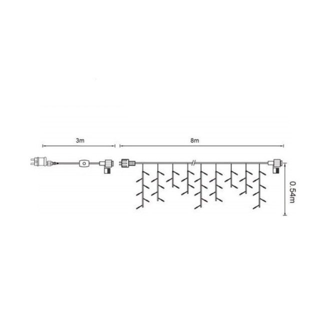 Guirlande stalactite blanc pur 8m super brillante Couleur blanc <span itemprop=