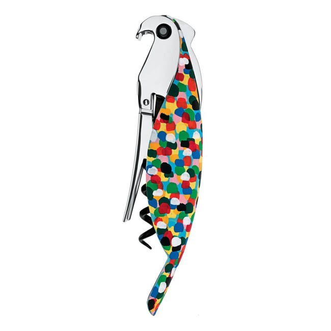 Tire-bouchon sommelier multicolore en aluminium perruche alessi multicolore <span itemprop=