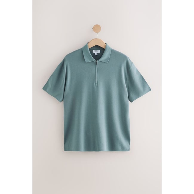 Polo décontracté en maille à manches courtes bleu <span itemprop=