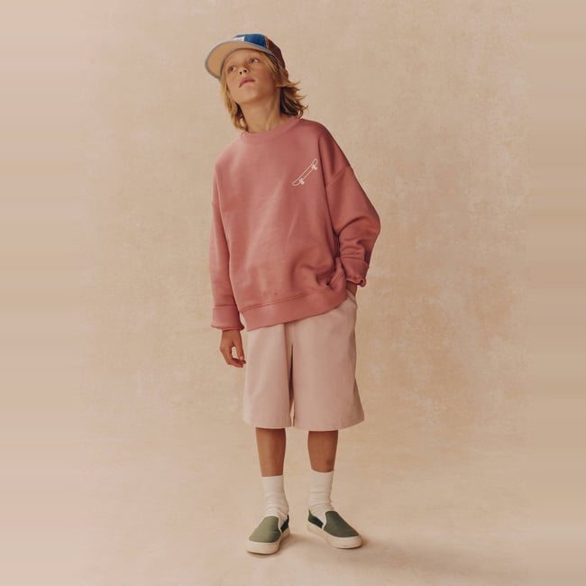 Short élastiqué en velours côtelé uni en coton - MONOPRIX