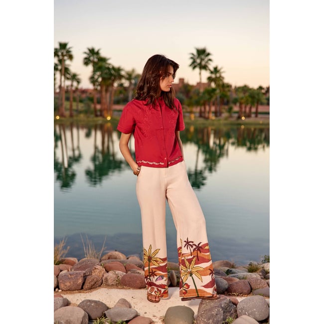 Pantalon large imprimé imprimé PHILA 05-paysage <span itemprop=