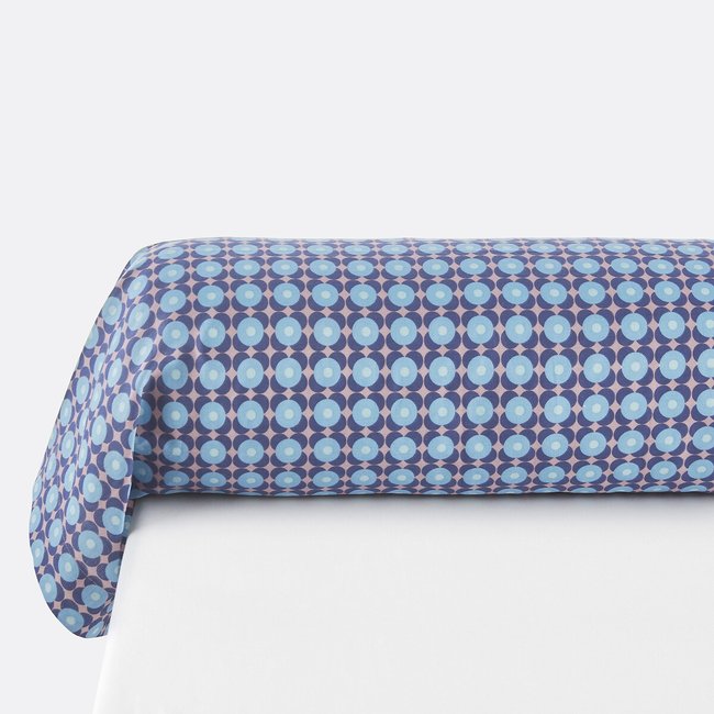 Miss China Geometric Tile 100% Cotton Bolster Pillowcase mauve print LA REDOUTE INTERIEURS